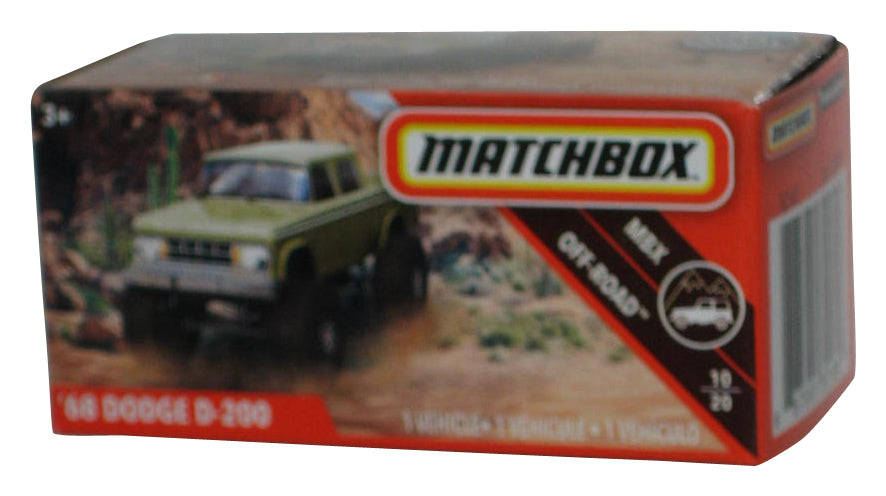 Matchbox MBX Off-Road 10/20 (2019) Green '68 Dodge D-200 Power Grabs Box Toy Truck 63/100
