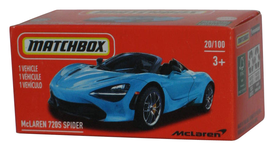 Matchbox McLaren 720S Spider Blue (2021) Power Grabs Box Toy Car 20/100