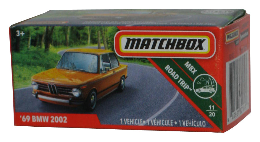 Matchbox MBX Road Trip 11/20 (2018) Power Grabs Box Yellow '69 BMW 2002 Toy Car 7/100