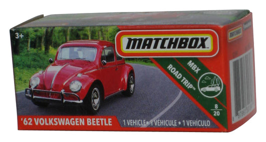 Matchbox MBX Road Trip 8/20 (2019) Power Grabs Box Red '62 Volkswagen Beetle Toy Car 12/100