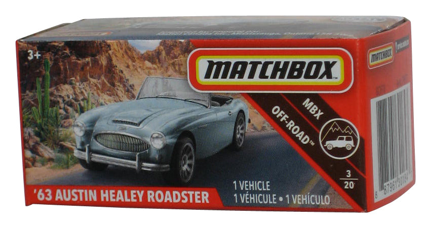 Matchbox MBX Off-Road 3/20 (2019) Power Grabs Box Blue '63 Austin Healey Roadster Toy Car 78/100
