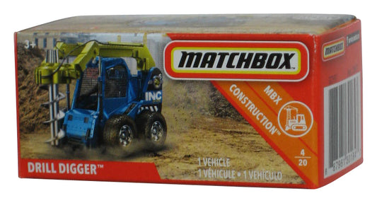 Matchbox MBX Construction 4/20 (2019) Power Grabs Box Blue & Yellow Drill Digger Toy 33/100