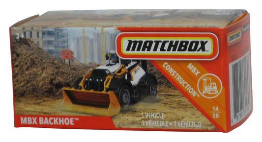 Matchbox MBX Construction 14/20 (2019) Power Grabs Box White Backhoe Metal Toy 23/100