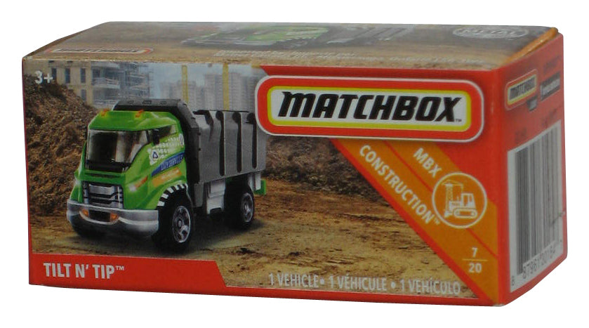 Matchbox MBX Construction (2018) Power Grabs Box Green Tilt 'N Tip Garbage Truck Toy 7/20