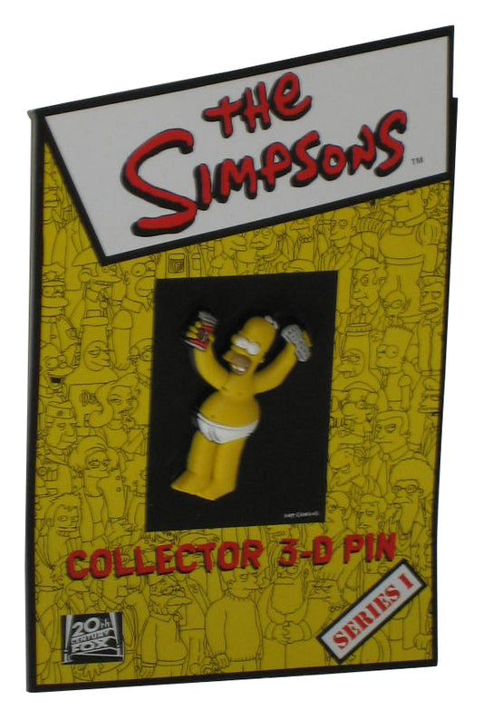 The Simpsons Series 1 (2003) Hot Properties Homer w/ Duff Collector 3-D Pin