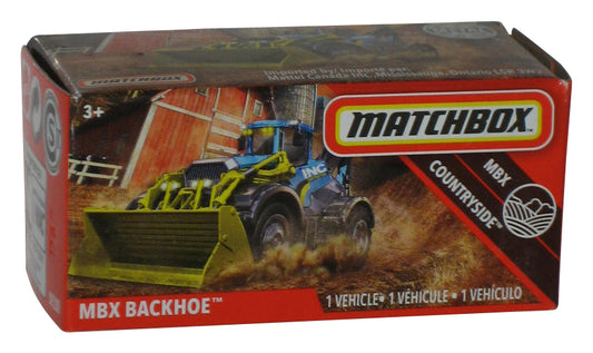 Matchbox MBX Countryside (2019) Power Grabs Box Blue & Yellow Backhoe Toy 92/100