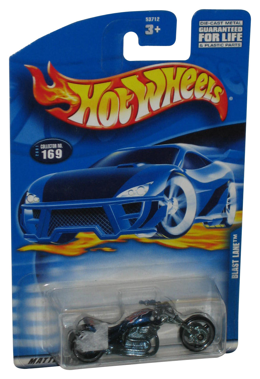 Hot Wheels Blast Lane (2001) Mattel Blue Motorcycle Toy #169