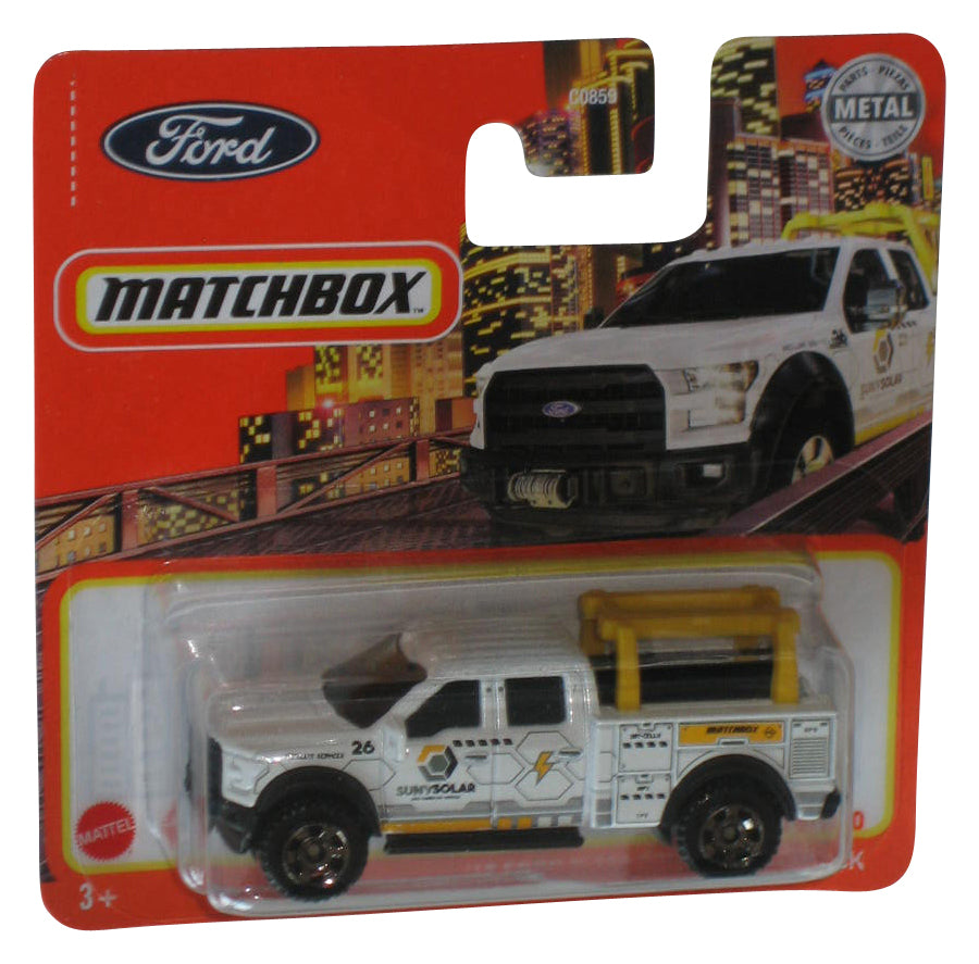 Matchbox White '15 Ford F-150 Contractor Truck (2020) Metal Toy 78/100 - (Short Card)