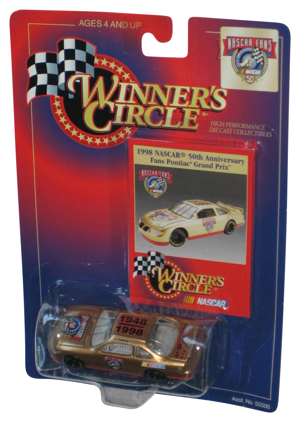 Winner's Circle 1998 Nascar 50th Anniversary Fans Pontiac Grand Prix Gold Toy Car