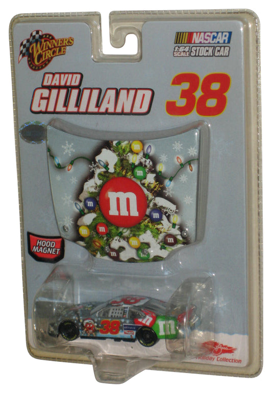 Nascar Winner's Circle David Gilliland Silver Chrome M&M's Toy Car #38 w/ Hood Magnet