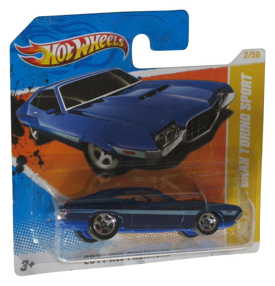 Hot Wheels 2011 HW Premiere 2/50 (2010) Blue '72 Ford Gran Torino Sport Toy Car 2/244 - (Short Card)
