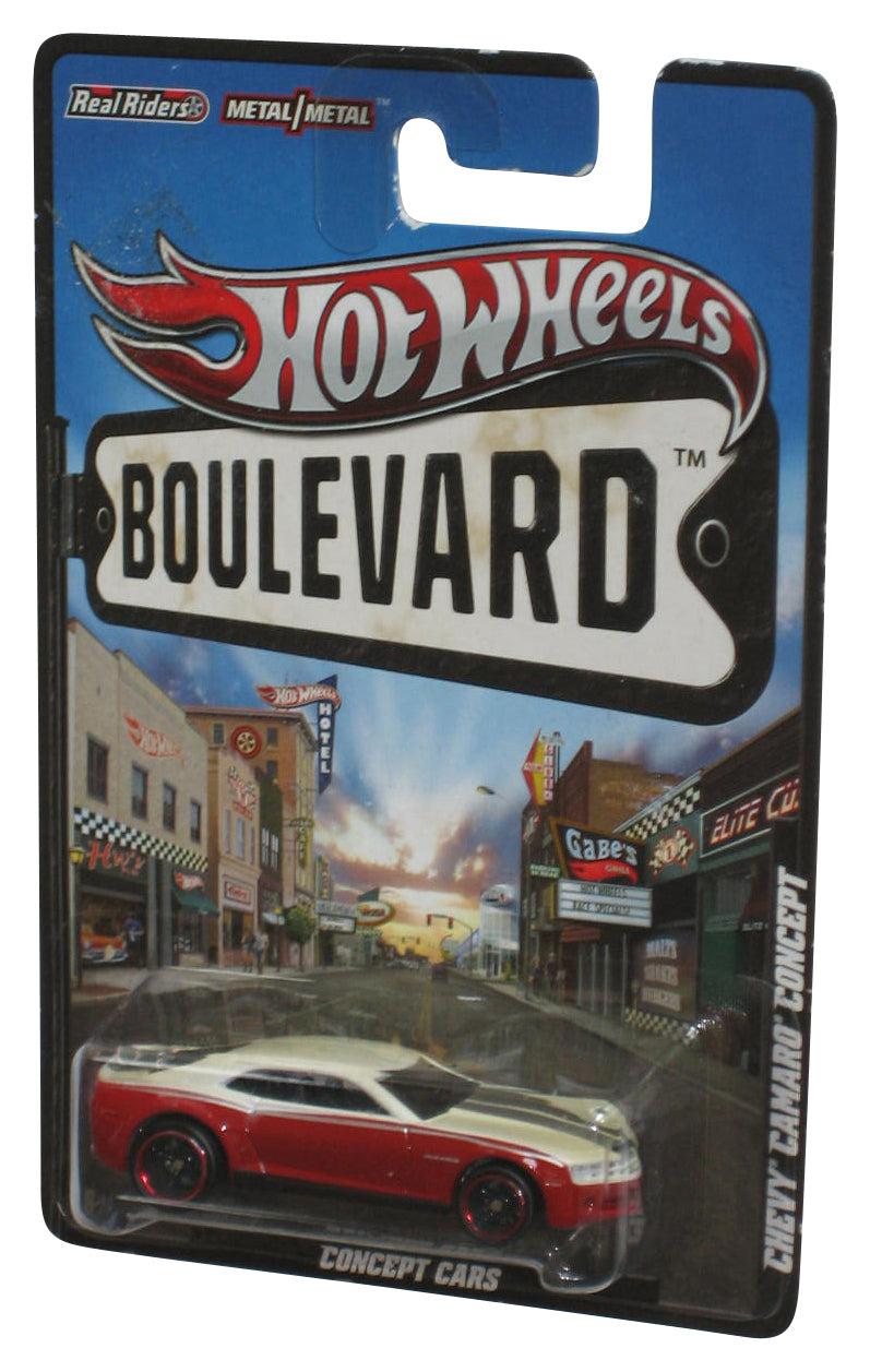 Hot Wheels Boulevard Real Riders (2011) Red & White Chevy Camaro Concept Toy Car