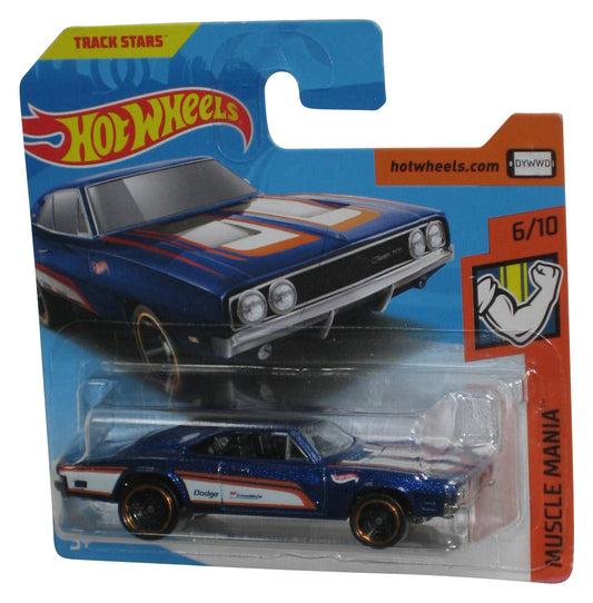 Hot Wheels Muscle Mania 6/10 (2017) Blue '69 Dodge Charger 500 Toy Car 215/365 - (Short Card)
