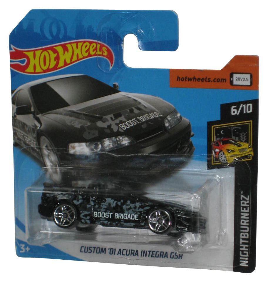 Hot Wheels Nightburnerz 6/10 (2017) Black Custom '01 Acura Integra GSR Car 17/365 - (Short Card)