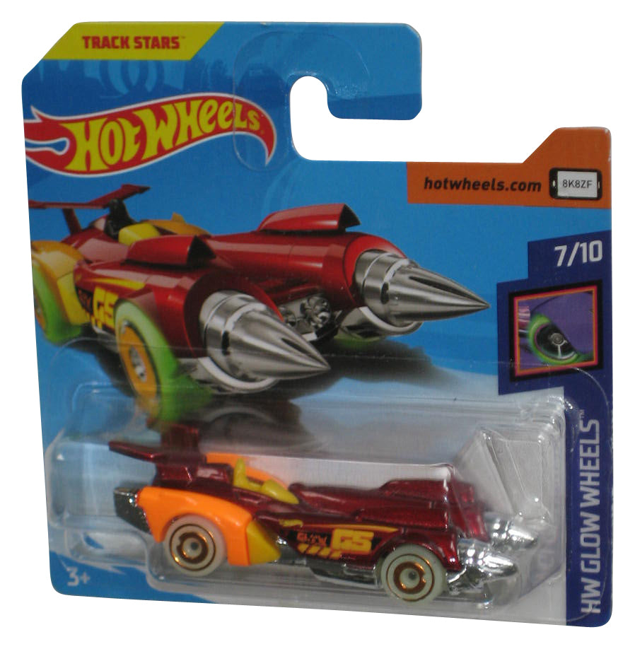 Hot Wheels HW Glow 7/10 (2017) Red Ollie Rocket Toy Car 134/365 - (Short Card)
