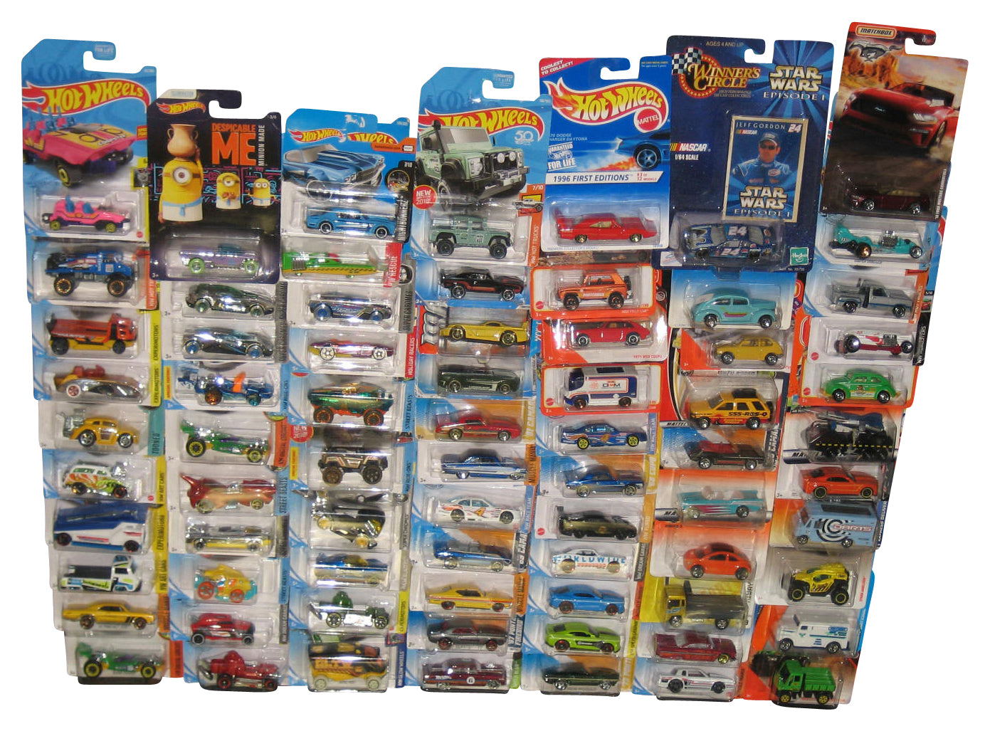 Hot Wheels & Matchbox Mattel Die-Cast Mixed Collection -- (Lot of 74 Toy Cars)