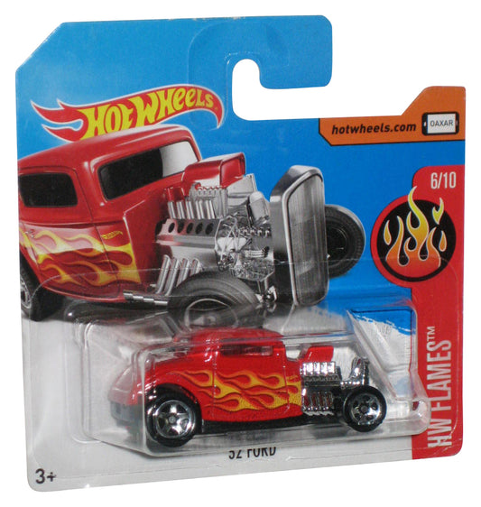 Hot Wheels HW Flames 6/10 (2015) Red '32 Ford Toy Car 146/365 - (Short Card)