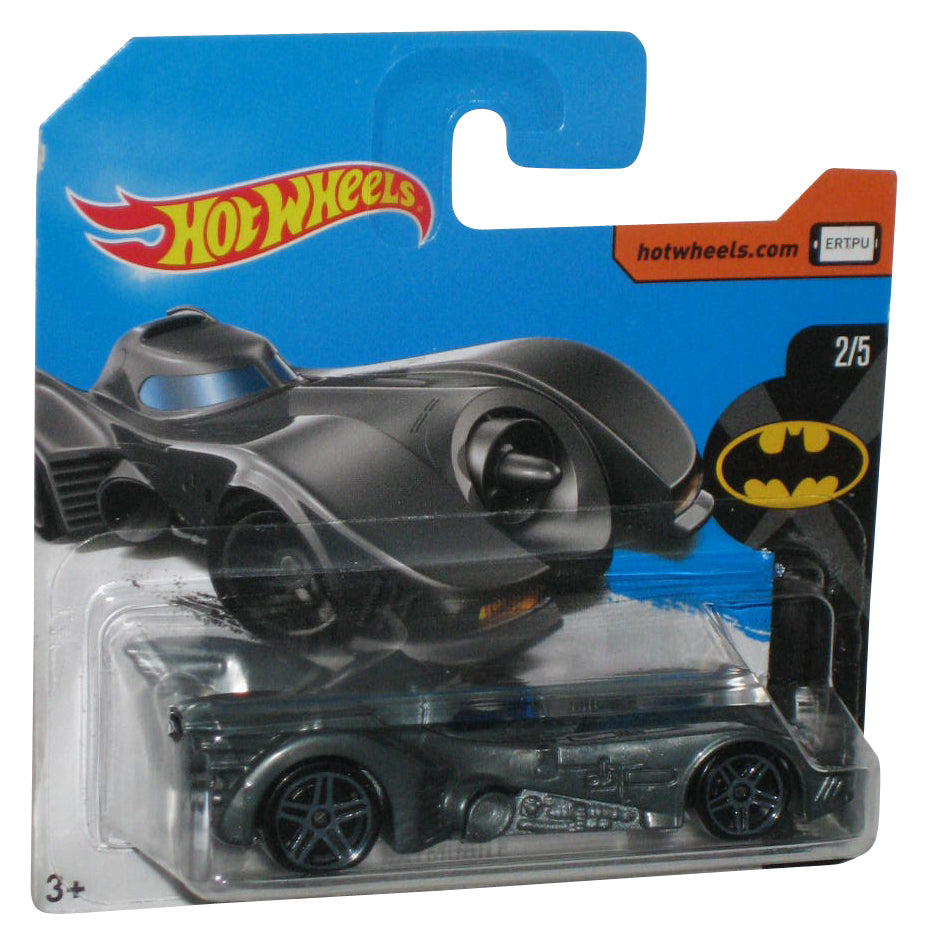 DC Batman Gray Batmobile 2/5 1989 Movie (2015) Hot Wheels Car 134/365 - (Short Card / Cracked Plastic)