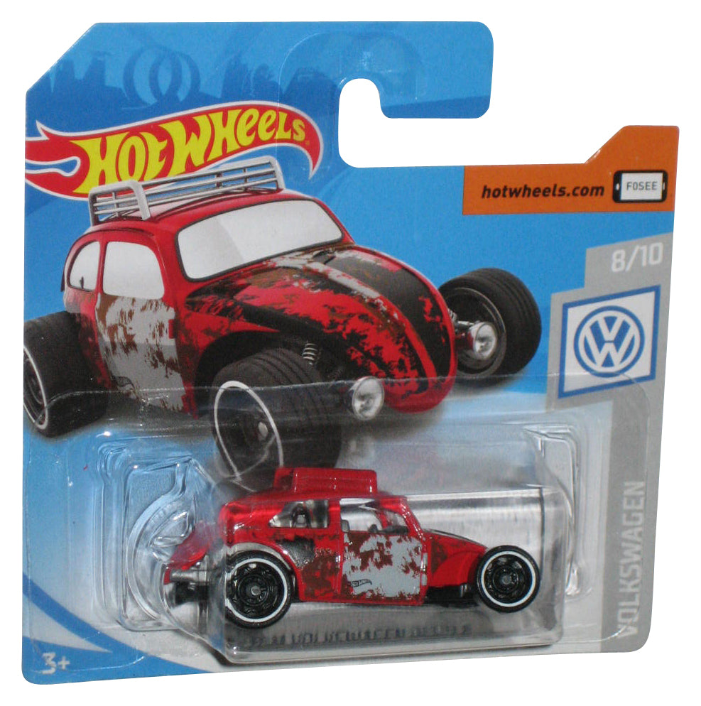 Hot Wheels Volkswagen 8/10 (2017) Red Custom Volkswagen Beetle Car 69/250 - (Short Card)
