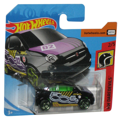 Hot Wheels HW Daredevils 2/5 (2017) Black & Purple Fiat 500 Toy Car - (Short Card)