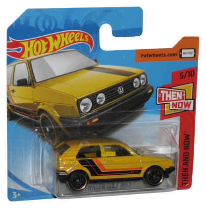 Hot Wheels Then And Now 5/10 (2017) Volkswagens Golf MK2 Yellow Toy Car 171/365 - (Short Card)