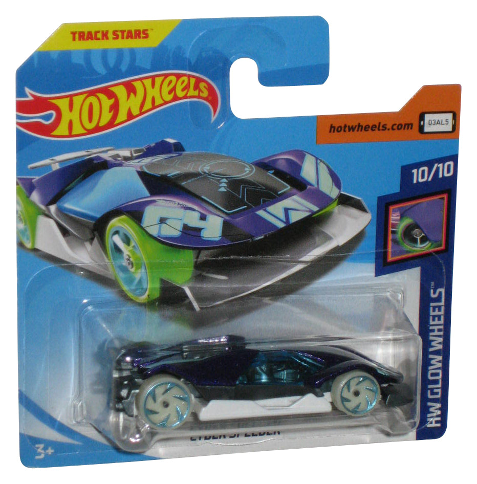 Hot Wheels HW Glow Wheels 10/10 (2017) Purple Cyber Speeder Toy Car 135/365 - (Short Card)