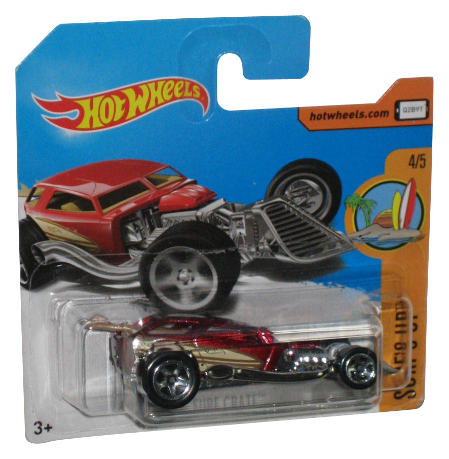 Hot Wheels Surf's Up 4/5 (2015) Red Surf Crate Toy Car 100/365 - (Short Card)