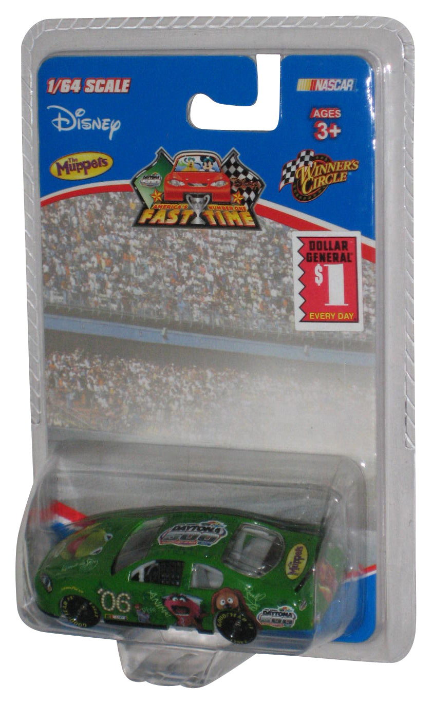 Disney The Muppets Kermit Animal Fozzie Nascar Winner's Circle 1/64 Scale Daytona 500 Green Toy Car