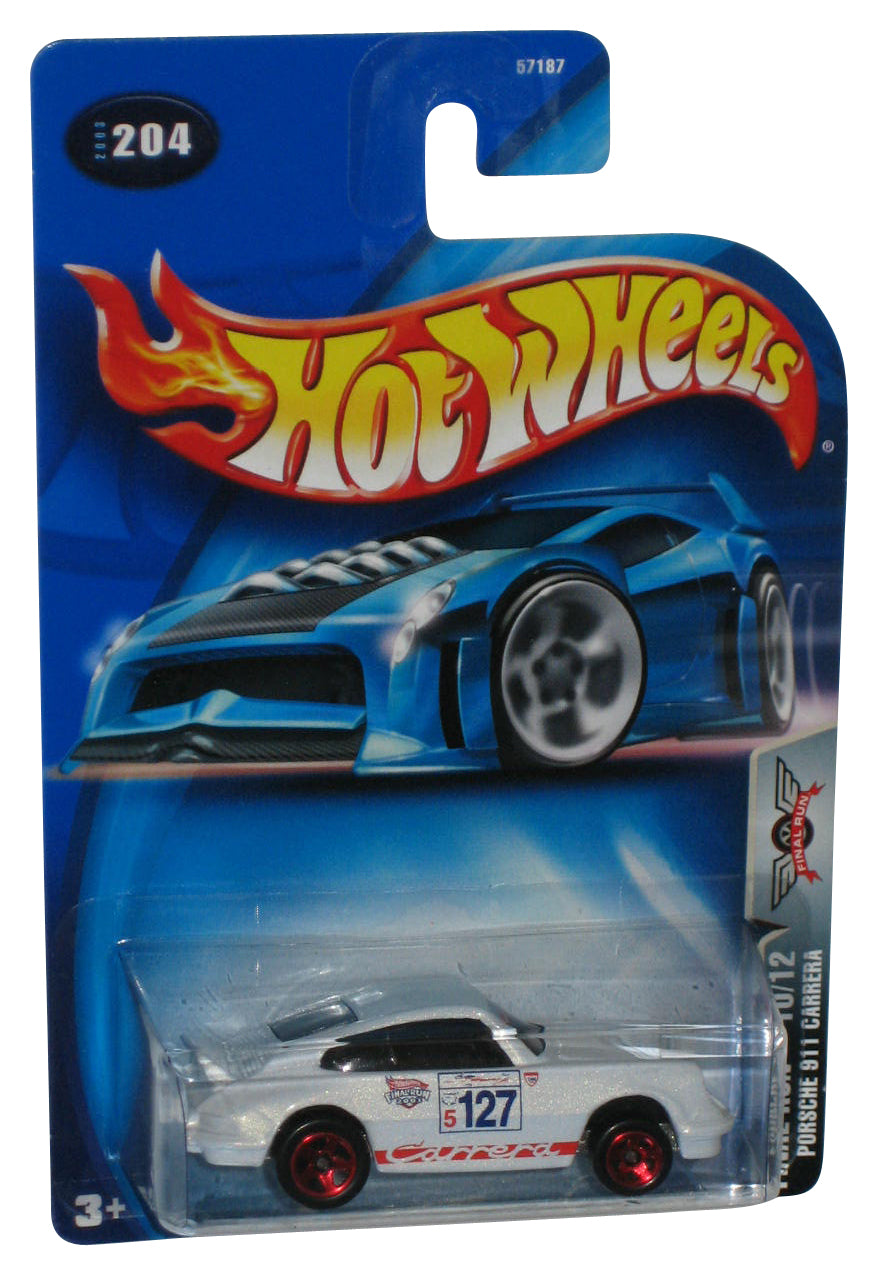 Hot Wheels Final Run 10/12 (2003) White Porsche 911 Carrera Toy Car #204