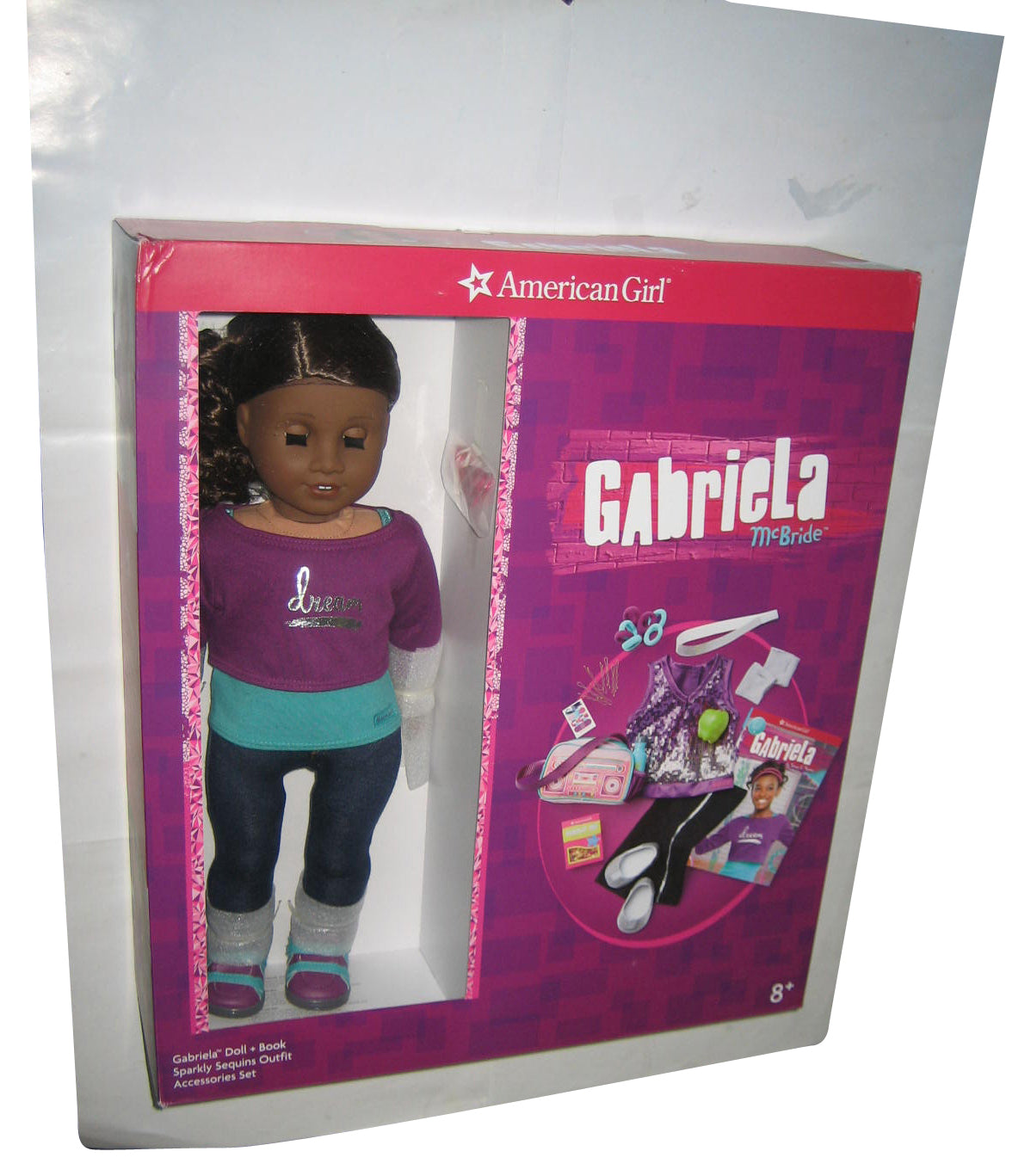 American Girl Doll Gabriela McBride (2020) Sparkly Sequins Outfit Toy Doll w/ Book