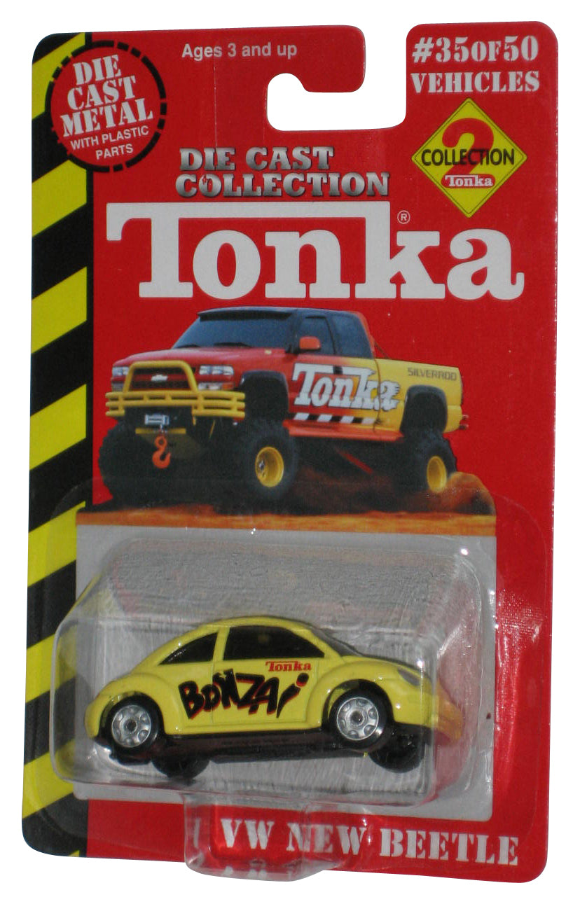 Tonka Die Cast Metal (2000) Maisto Yellow Bonzai VW New Beetle Toy Car #35/50