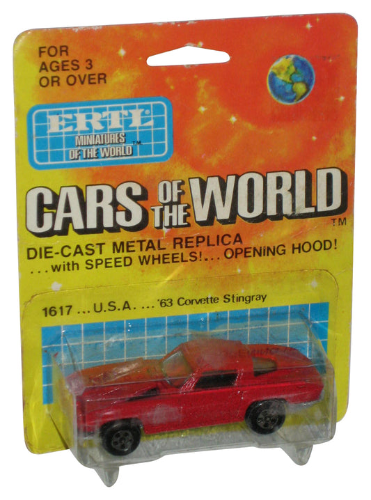 Ertl Cars of The World Die-Cast Metal Red '63 Corvette Stingray Toy Car - (Card Wear)