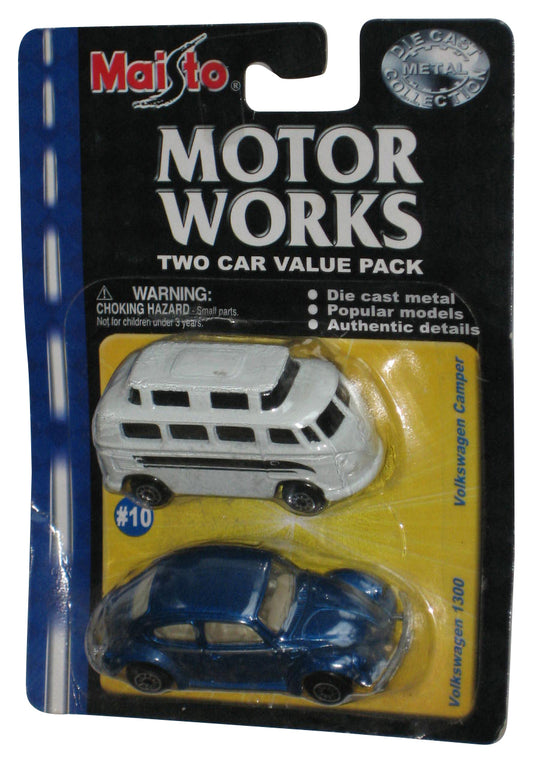Maisto Motor Works White Volkswagen Camper & Blue 1300 Two Car Value Pack #10