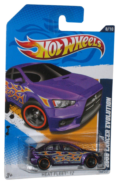 Hot Wheels Heat Fleet '12 8/10 Mitsubishi 2008 Lancer Evolution Purple Car 158/247