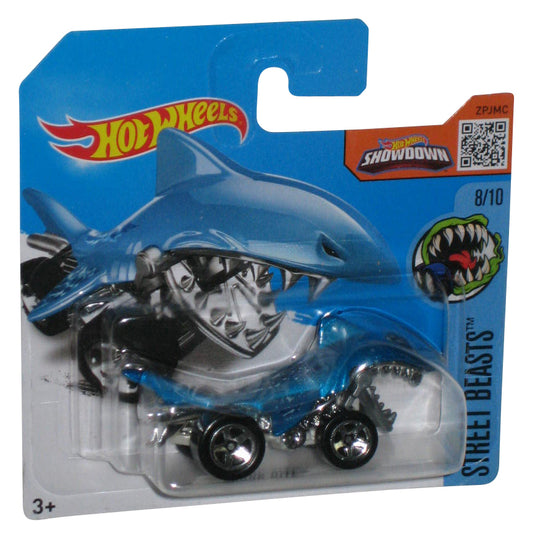 Hot Wheels Street Beasts 8/10 (2016) Blue Shark Bite Toy Car 208/250 - (Short Card)
