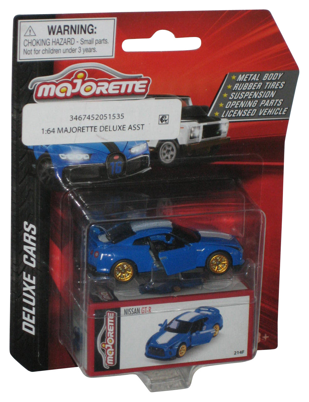 Jada Toys Majorette Nissan GT-R Blue 1:64 Scale Deluxe Toy Car