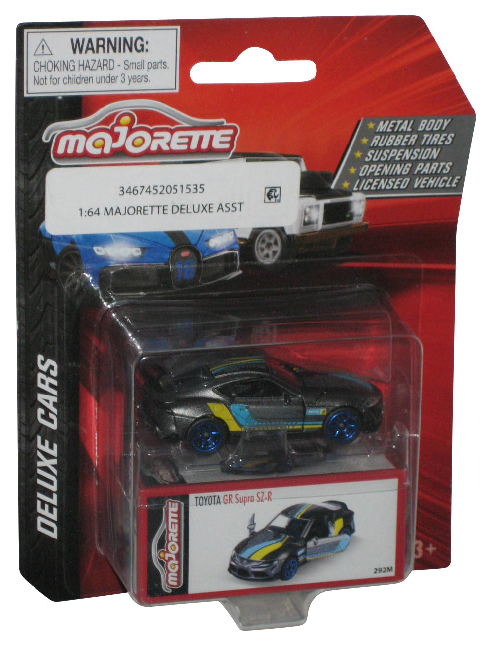 Jada Toys Majorette Toyota GR Supra SZ-R Gray 1:64 Scale Deluxe Toy Car