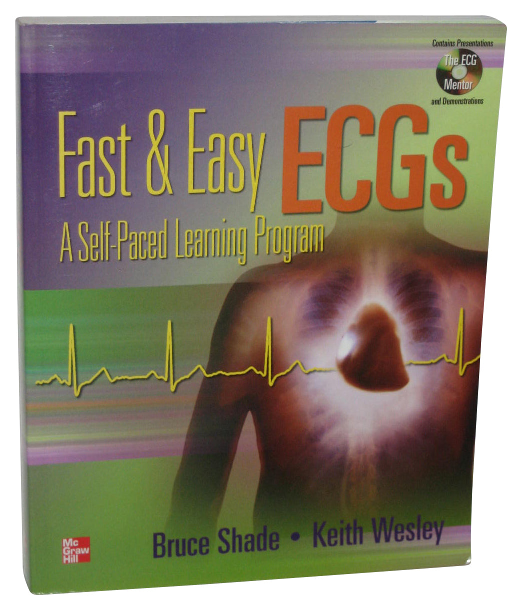 Fast & Easy ECGs McGraw-Hill Paperback Book w/ DVD