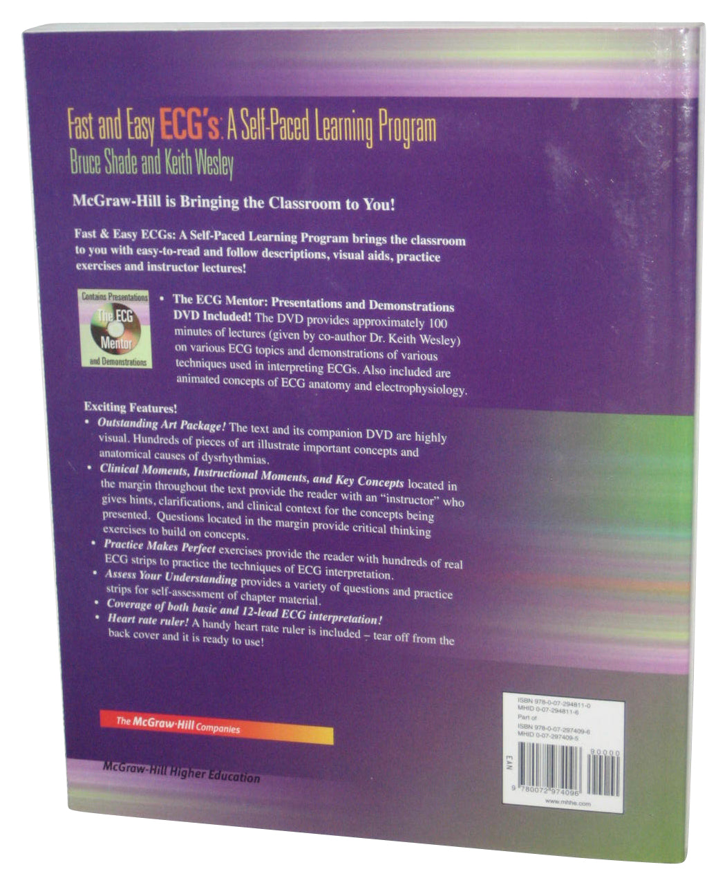 Fast & Easy ECGs McGraw-Hill Paperback Book w/ DVD