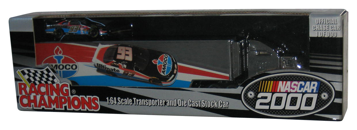 Racing Champions Dave Blanley 2000 RC Ertl Nascar 1:64 Silver Chrome Transporter w/ Stock Car
