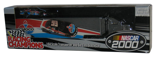 Racing Champions Dave Blanley 2000 RC Ertl Nascar 1:64 Silver Chrome Transporter w/ Stock Car