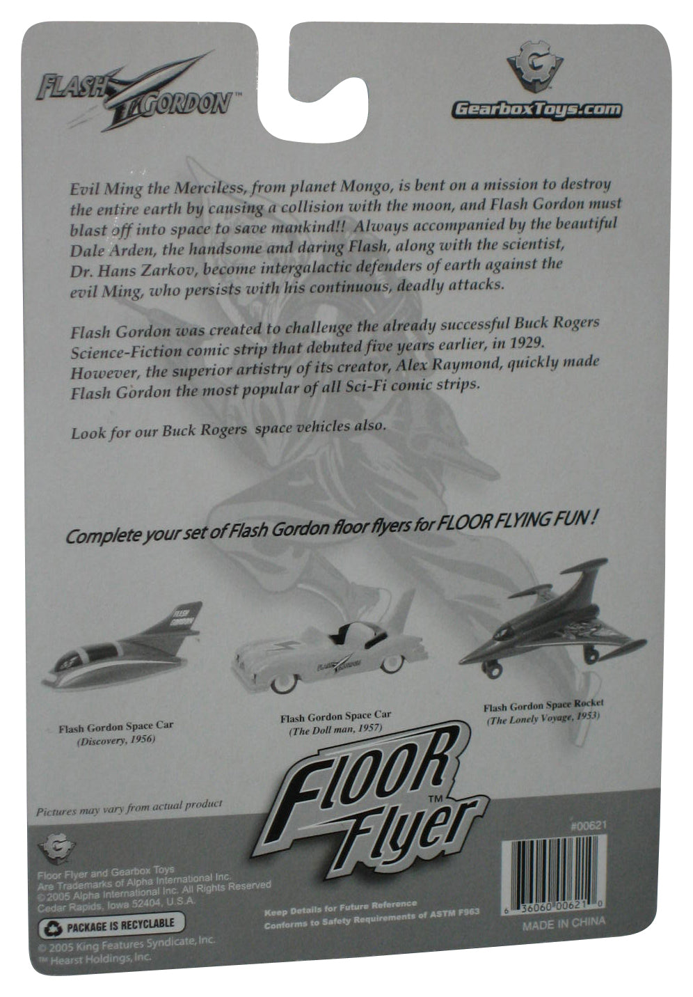 Flash Gordon Floor Flyer (2005) Alpha International Blue Space Rocket The Lonely Votage 1953 Toy Plane