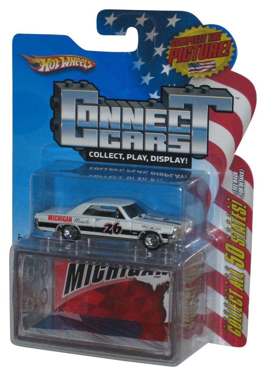 Hot Wheels Connect Cars (2008) Michigan '65 Pontiac GTO White Toy Car