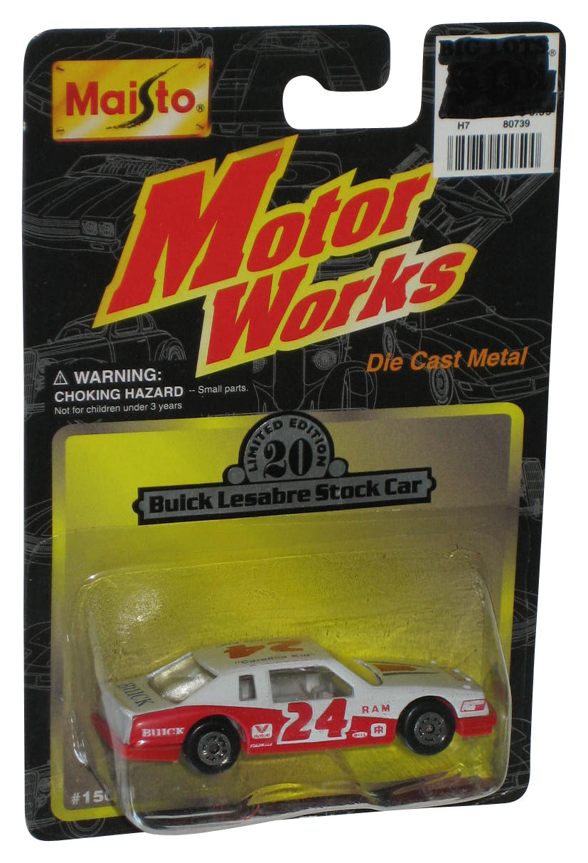 Maisto Motor Works (1997) White & Red Buick Lesabre Stock Car Toy