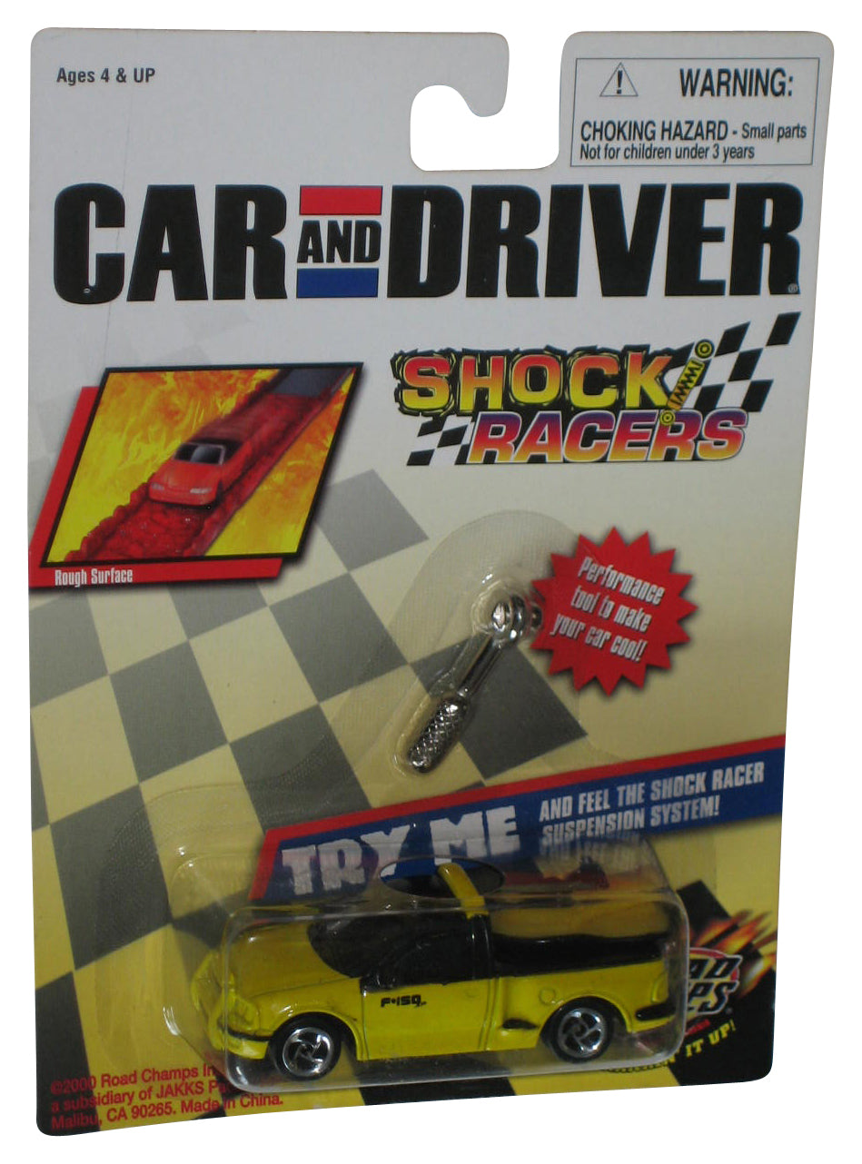 Road Champs Car And Driver Shock Racers (2000) Jakks Pacific Yellow Toy Car
