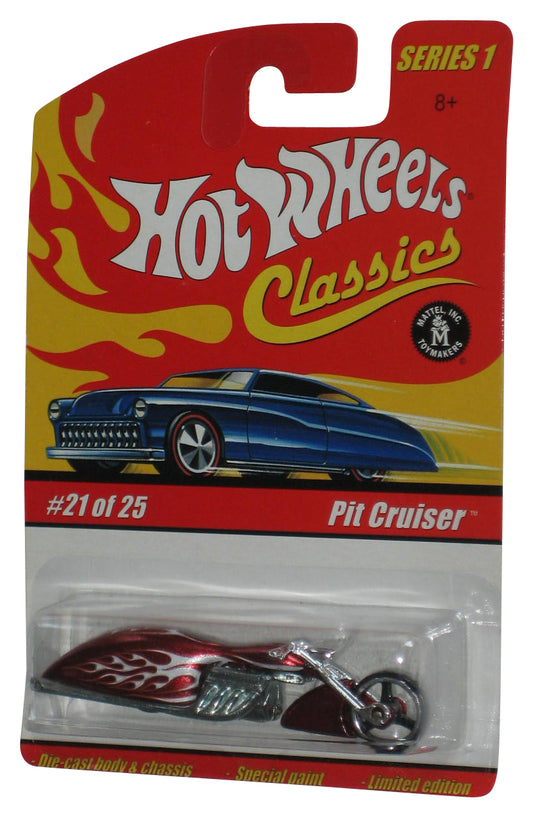 Hot Wheels Classics Series 1 (2004) Red Magenta Pit Cruiser Motorcycle Bike Toy 21/25