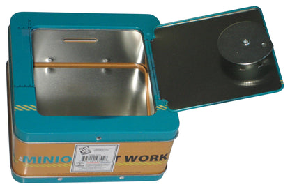 Despicable Me Minions At Work Tin Box Mini Piggy Bank Coin Safe