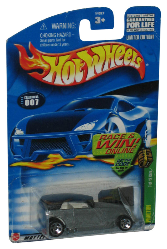 Hot Wheels Treasure Hunt 7/12 (2002) White Phaeton Toy Car #007 - (Missing Green Flame Decal Error)