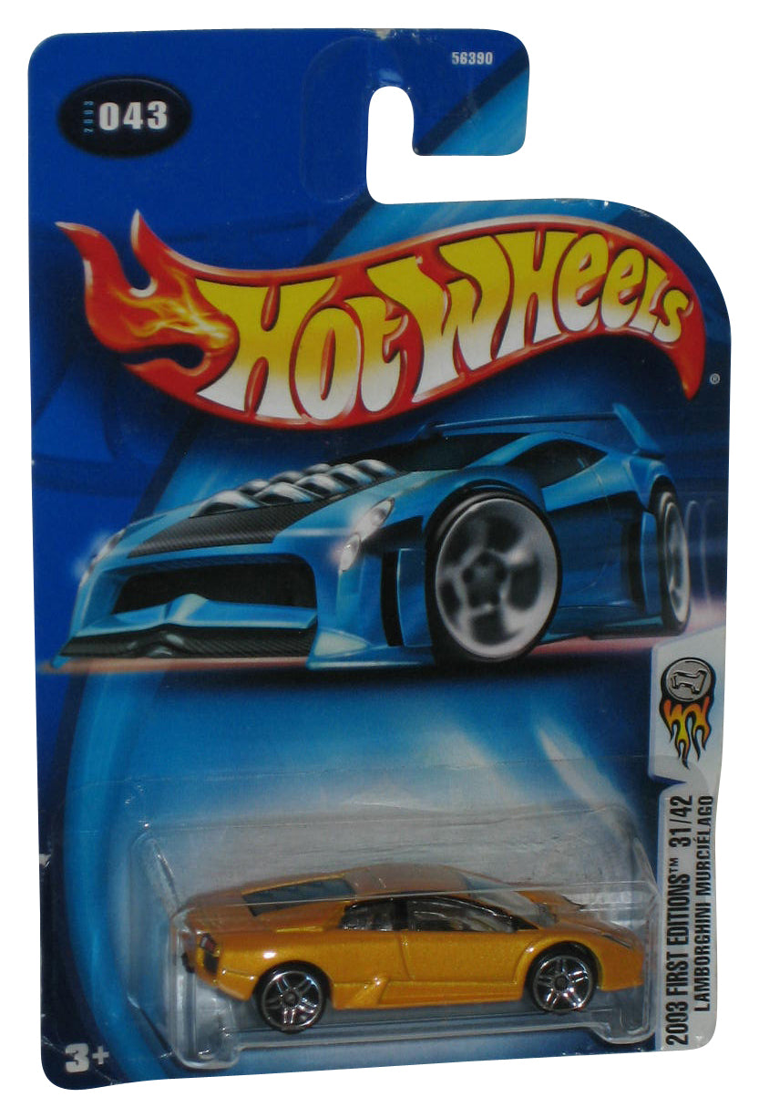 Hot Wheels 2003 First Editions 31/42 Yellow Lamborghini Murcielago Car #043 - (Card Wear)