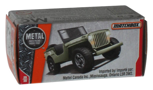 Matchbox Green '43 Jeep Willys (2017) Power Grabs Box Toy 121/125
